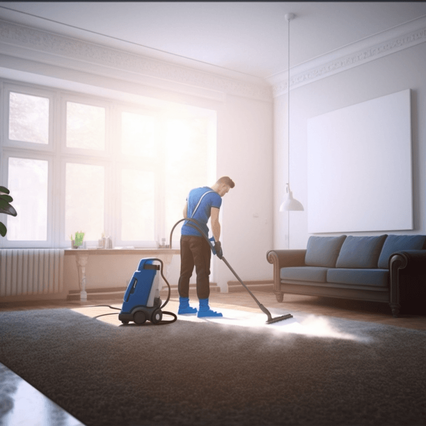Josh G ultra-realistic 4k photo of a man vacuuming the carpet i 60593864-cdc0-40aa-bd8b-26d84fd25c8a